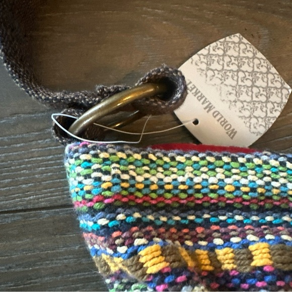Cost Plus World Market Red and Green Crossbody Bag with Boho-Chic Design - Picture 8 of 14